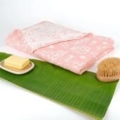 Banana Jacquard Floral Bath Towel - Coral