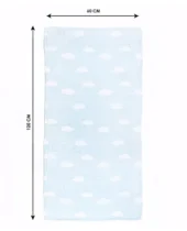 Aloe Vera Dreamy Clouds Printed Baby Bath Towel - Blue - Image 4
