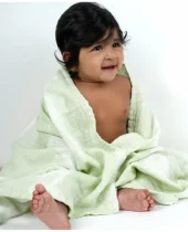 Aloe Vera Garden Bunny Printed Baby Bath Towel - Green - Image 2