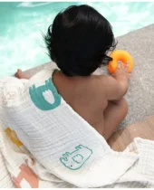 Bamboo Baby Swaddle - Elephant Safari - Image 2