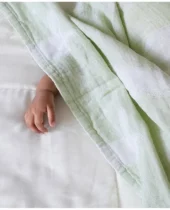 Aloe Vera Garden Bunny Printed Baby Bath Towel - Green - Image 3