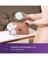 Avent Philips Portable Electric Breast Pump | No.1 Brand Recommended by Moms Worldwide | Soft adaptive Silicon Cushion | One Size Fits all | 4 + 4 Expression and Stimulation settings | Quiet Motor | USB Charging SCF323/11 - White - Image 7