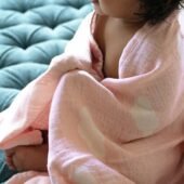 Aloe Vera Dreamy Clouds Printed Baby Bath Towel - Pink