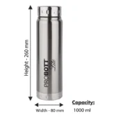 Probott Steel Water Bottle - Freeze Silver 1000 ml - Image 3