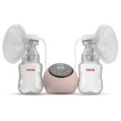 Luv Lap LuvLap Adore Double Electric Breast Pump with Dual Mode, 2-Phase Stimulation & Expression, Soft Silicone Cushion, Rechargeable Battery, BPA-Free White