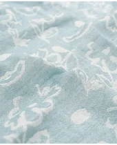 Banana Jacquard Floral Bath Towel - Chalk Blue - Image 3