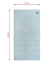 Banana Jacquard Floral Bath Towel - Chalk Blue - Image 4