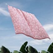 Banana Jacquard Floral Bath Towel - Coral - Image 2