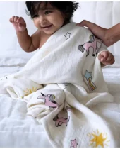 Bamboo Baby Swaddle - Unicorn - Image 2