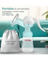 Luv Lap LuvLap Manual Breast Pump with 3-Level Suction, Massage Cushion, Ergonomic Handle, 2 Free Breast Pads, BPA-Free, Gentle & Easy Milk Expression White - Image 6