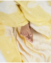 Aloe Vera Sunny Bunny Printed Baby Bath Towel - Yellow - Image 3