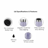 Probott Steel Water Bottle - Freeze Light Purple 750 ml - Image 4