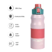 Probott Steel Water Bottle - LITE Pink 850 ml - Image 4