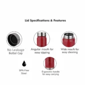 Probott Steel Water Bottle - Freeze Pink 750 ml - Image 4