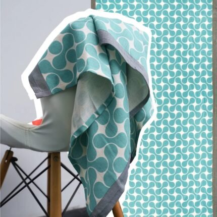Bamboo Bath Towel - Turquoise Tile