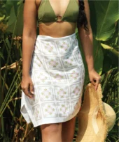 Bamboo Bath Towel - Floral Tile - Image 2