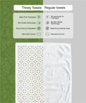 Bamboo Bath Towel - Floral Tile - Image 3