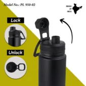 Probott Steel Water Bottle - Magic Black 950 ml - Image 4