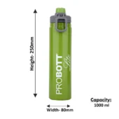 Probott Steel Water Bottle - Sip Green 1000 ml - Image 3