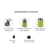 Probott Steel Water Bottle - Sip Green 1000 ml - Image 4