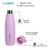 Probott Steel Flask Trendy - Pink 700 ml - Image 2
