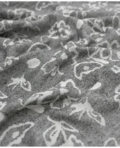Banana Jacquard Floral Bath Towel - Charcoal - Image 3