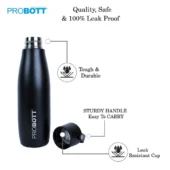 Probott Steel Flask Trendy - Black 700 ml - Image 2