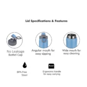 Probott Steel Water Bottle - Sip Blue 1000 ml - Image 4