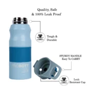 Probott Steel Water Bottle - LITE Blue 850 ml - Image 3