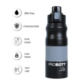 Probott Steel Water Bottle - LITE Black 850 ml - Image 4