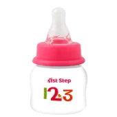 Baby Feeding Bottle with Anti-Colic Nipple (60ml, Pink) - Image 2