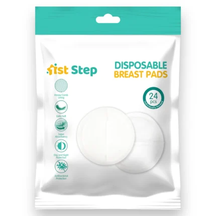 Honey Comb Lining, Super Absorbant Disposable Breast Pads With Day And Night Protection- 24 Pads