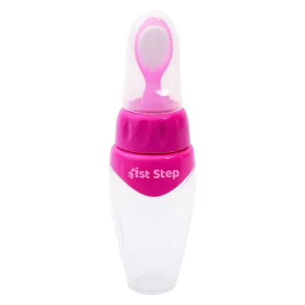 Non Spill Silicone Soft Squeeze Food Feeder-Pink