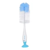 BPA Free Bottle And Nipple Cleaning Brush With Suction Base-Blue - Image 4