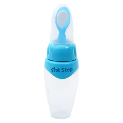 Non Spill Silicone Soft Squeeze Food Feeder-Blue