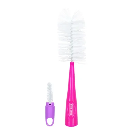 Bottle and Nipple Cleaning Brush with Nylon bristles for Easy Cleaning (Pink)