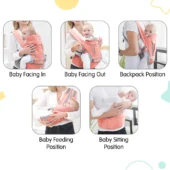 5 in 1 Hip Seat Baby Carrier (Orange) - Image 3