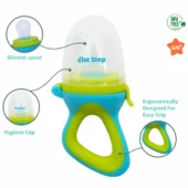 BPA Free Silicone Fruit and Food Nibbler and Feeder-Blue - Image 2