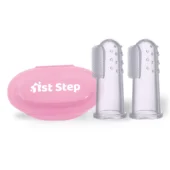 Silicone Finger Brush Pack of 2 With Carrying Case-Pink