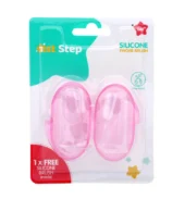 Silicone Finger Brush Pack of 2 With Carrying Case-Pink - Image 2