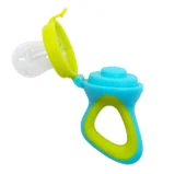 BPA Free Silicone Fruit and Food Nibbler and Feeder-Blue - Image 4