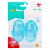 Silicone Finger Brush Pack of 2 With Carrying Case-Blue - Image 2