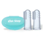 Silicone Finger Brush Pack of 2 With Carrying Case-Mint Green