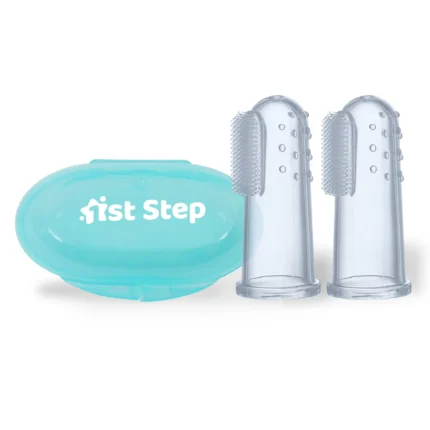 Silicone Finger Brush Pack of 2 With Carrying Case-Mint Green