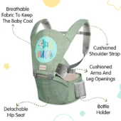5 in 1 Hip Seat Baby Carrier (Green) - Image 3