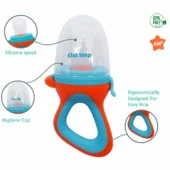BPA Free Silicone Fruit and Food Nibbler and Feeder-Orange - Image 2