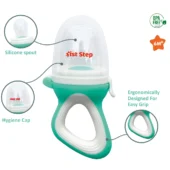 BPA Free Silicone Fruit and Food Nibbler and Feeder-Green - Image 2