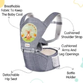 5 in 1 Hip Seat Baby Carrier (Grey) - Image 4