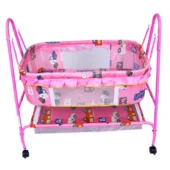 Cradle With Swing And Mosquito Net - Pink - Image 3