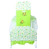 Cradle with Swing, Mosquito Net and Storage Basket (Green) - Image 3